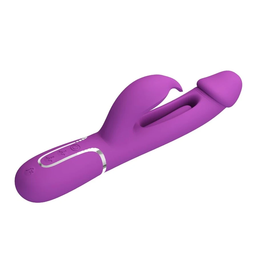 PRETTY LOVE - KAMPAS 3 IN 1 MULTIFUNCTION RABBIT VIBRATOR  PURPLE